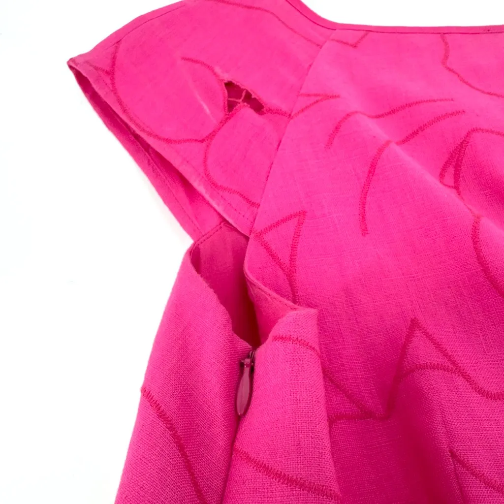 Laundry by Shelli Segal Cap Sleeve Sheath Dress with Cut out Overlay Pink Size 4 - Image 6