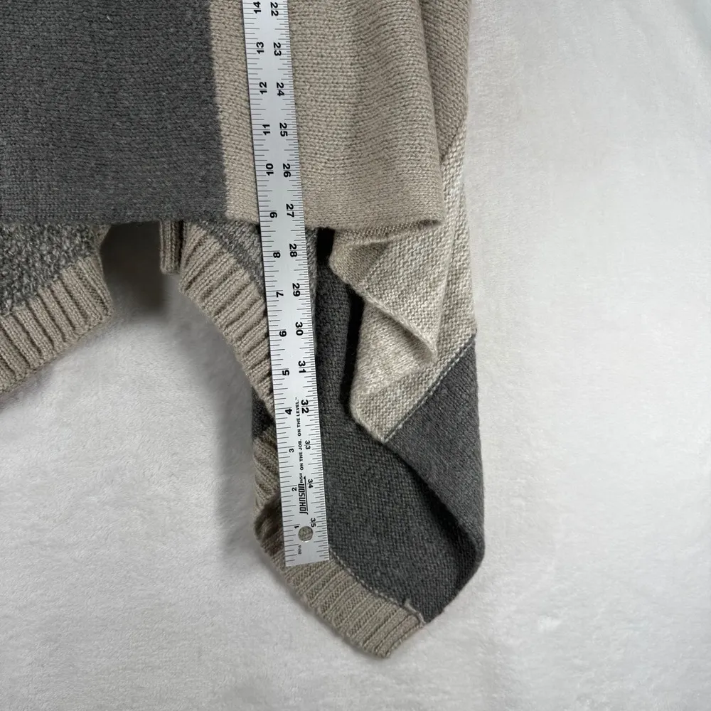 Chico's Open Front Cardigan Patchwork Knit Acrylic Sweater Neutral Size 2P US LP - Image 6