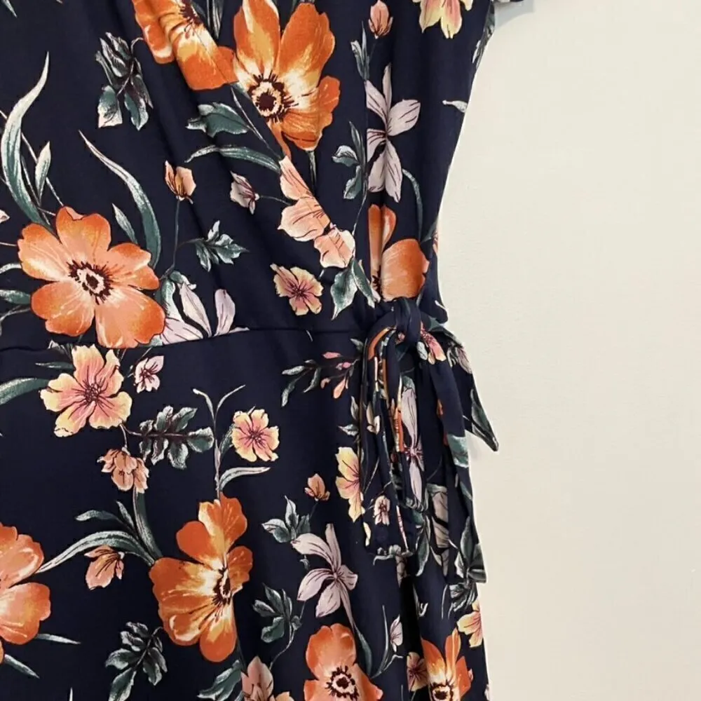 BY & BY / BY&BY Navy Blue Floral Print High Low Hi - Image 7