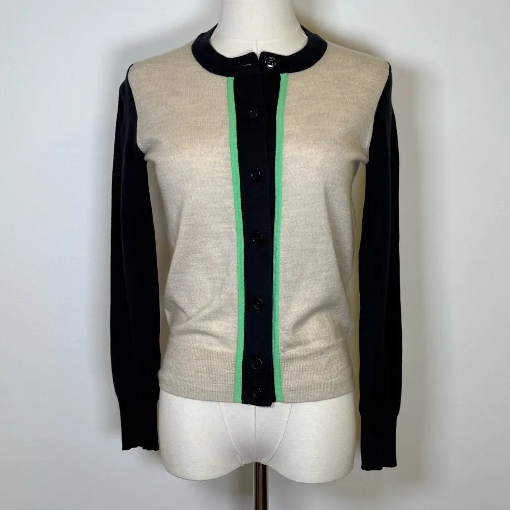 J.Crew Cotton Merino Wool Blend Crewneck Cardigan Sweater Women’s Size XXS - Image 2