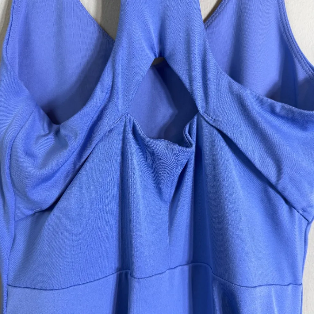 Girlfriend Collective Alpine Lola V-Neck Mini Dress Women's Small Blue Tennis - Image 9