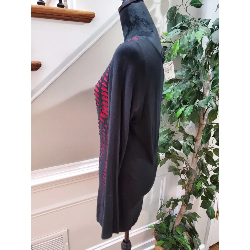 Ashley Stewart Women Black Rayon Scoop Neck Long Sleeve Pullover Knit Sweater 12 - Image 4