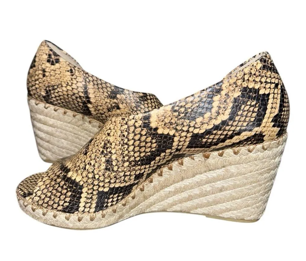 Sonora Peep-Toe Snake skin Espadrille Wedge Sandals size 8.5M - Image 3