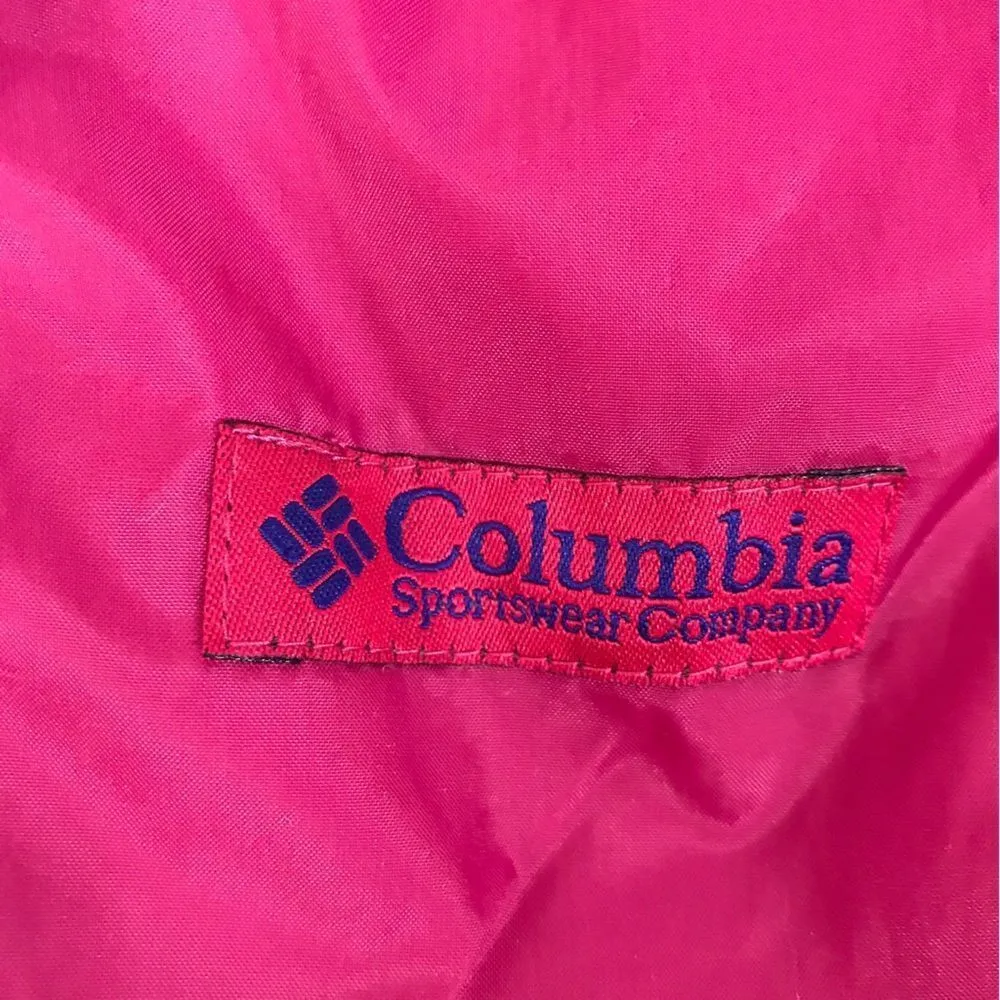 COLUMBIA Vintage Reversible Womens Puffer Jacket Zip Front Ski Pink Teal‎ Small - Image 9