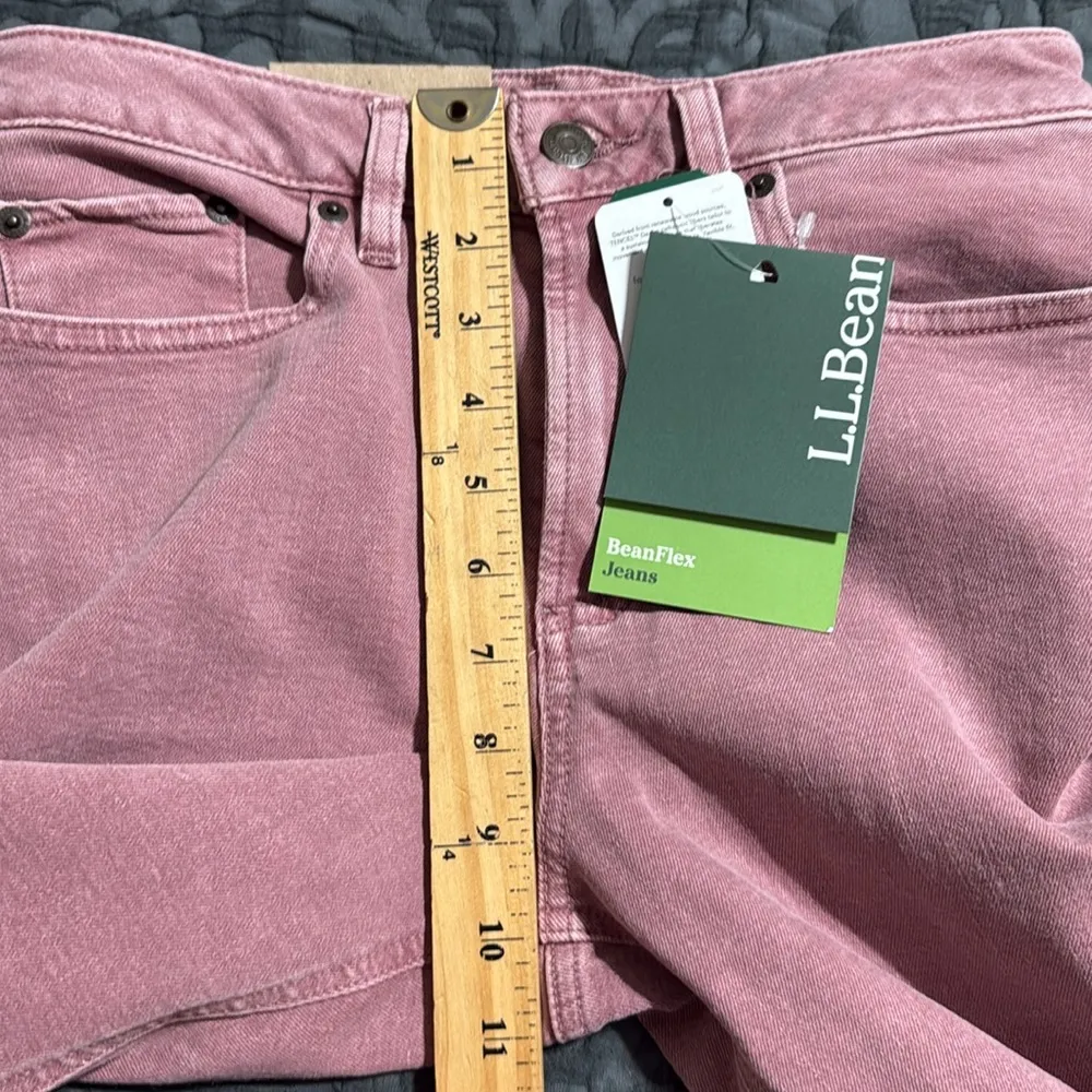 L.L. BEAN women’s 6 med/tall BeanFlex slim leg high rise jeans rose shadow new Pink - Image 11