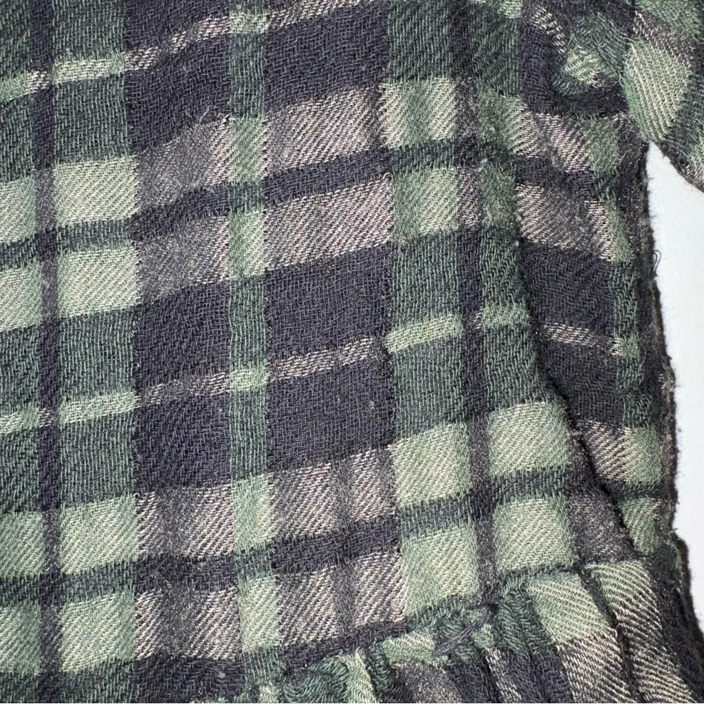 Anthropologie Holding Horses green plaid tie front ruffle peplum top size medium - Image 7