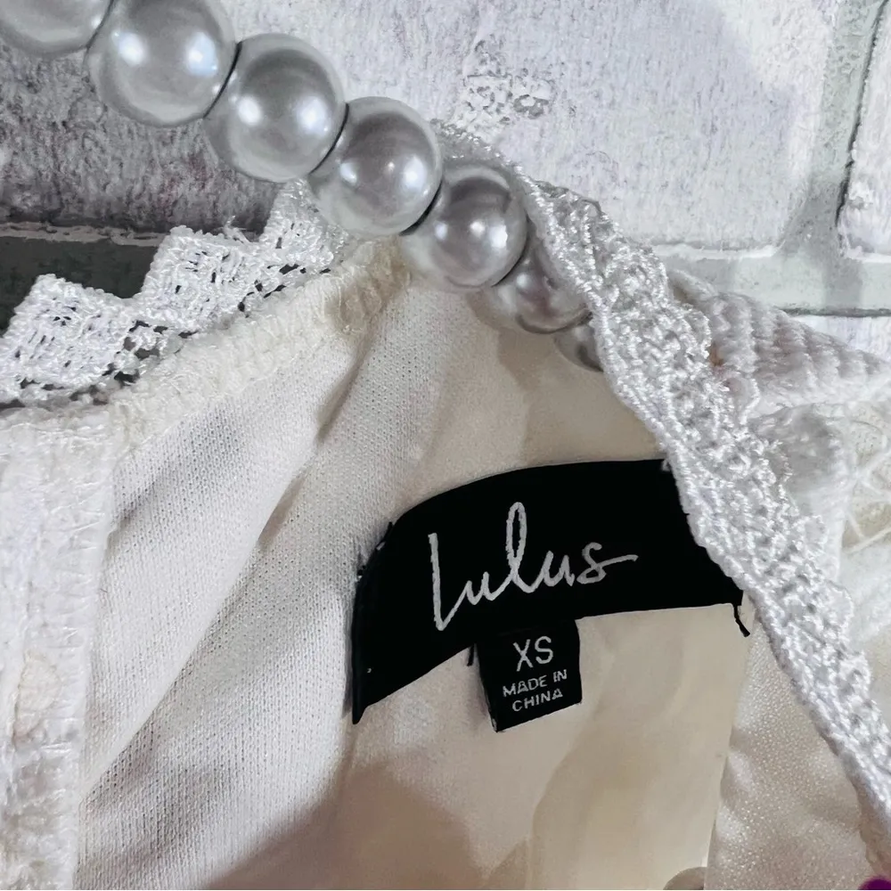 Lulu's NWT Kenna White Crochet Lace Sleeveless Bodycon Dress Size XS - Image 10