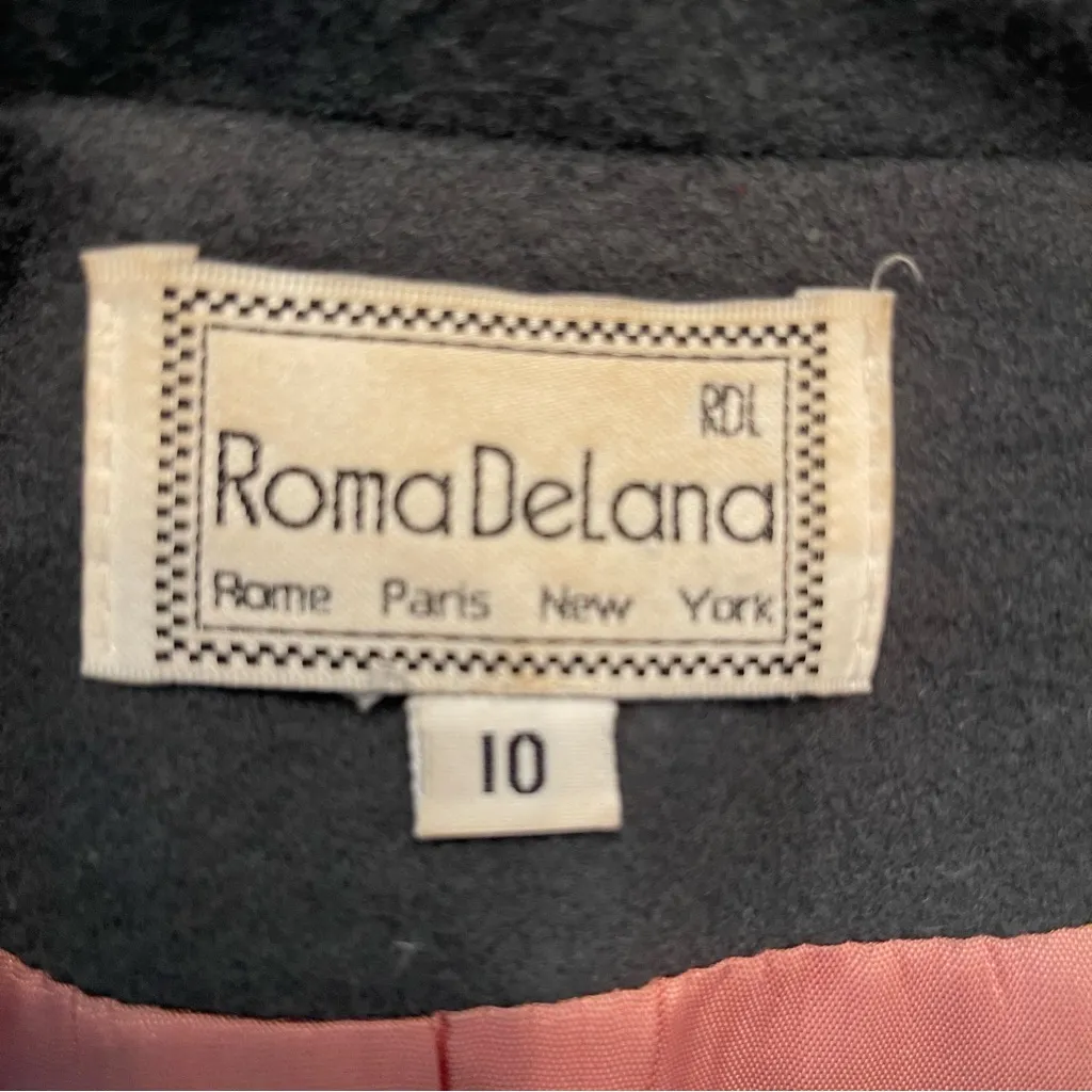 Vintage Roma DeLana Wool Cashmere Blazer Green Hunt Size 10 Signet Crest Double - Image 9