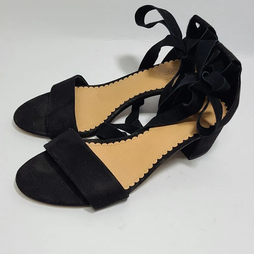 LOFT Lace Up Black Open Toe Sandals Size 8 - Image 2