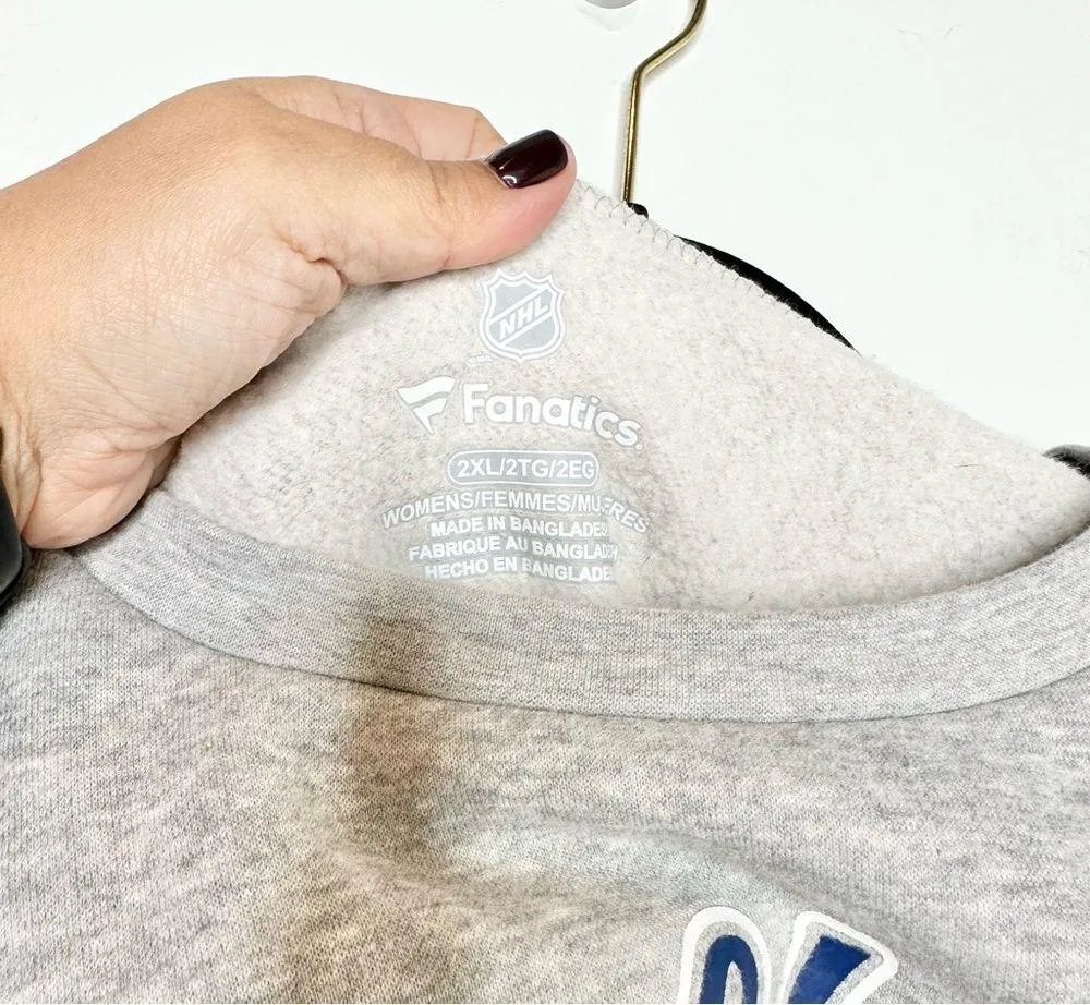 Fanatics Tampa Bay Lightning Hockey Heather Gray Crew Neck Sweatshirt - Image 3