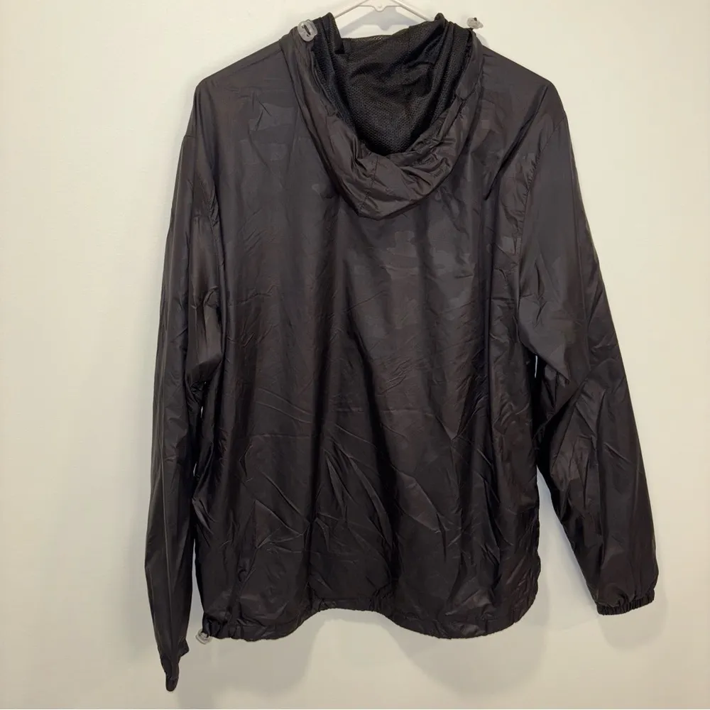 Zyia Active Lightweight Windbreaker Full Zip Black Camo Iridescent Strip Running - Image 6