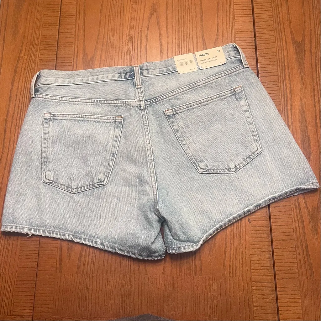 AGOLDE‎ Parker Loose Fit High Rise Vintage Long Denim Shorts in Twister Size 32 - Image 15