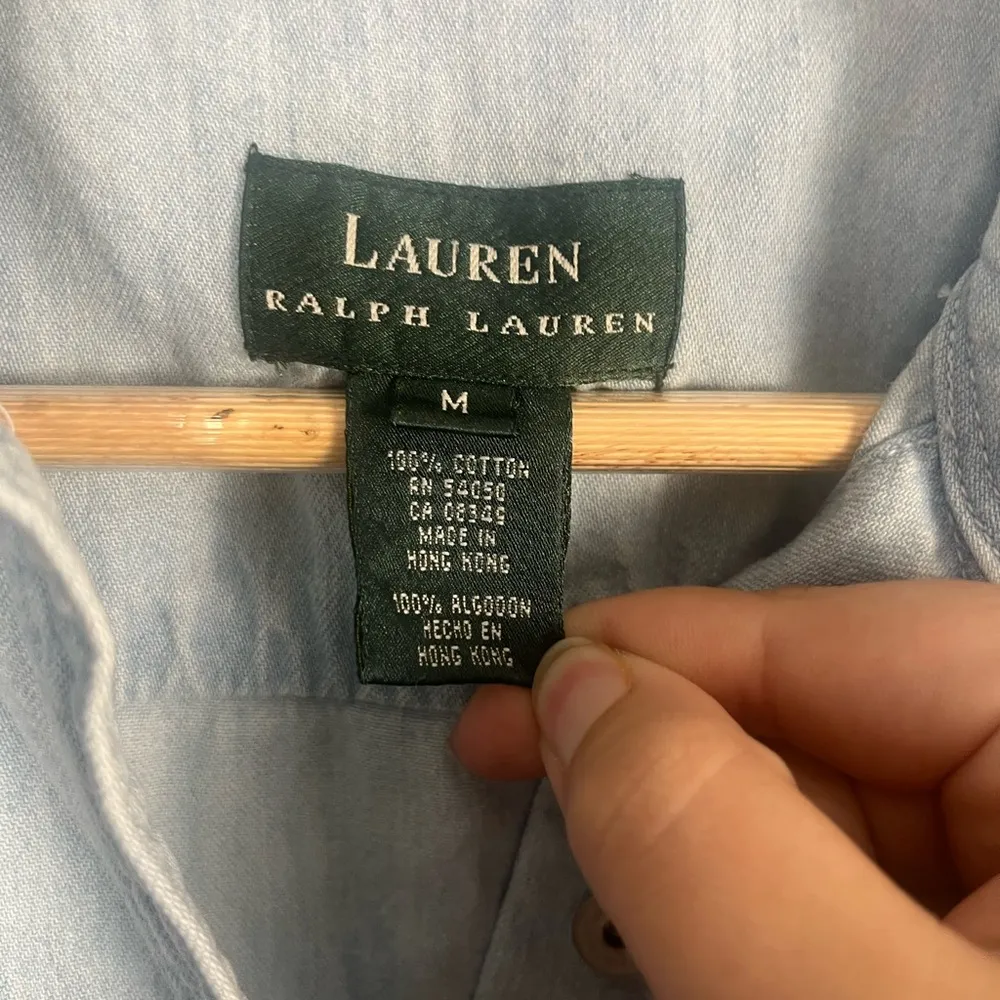 Lauren Ralph Lauren denim button down chambry dress sleeveless size Medium - Image 2