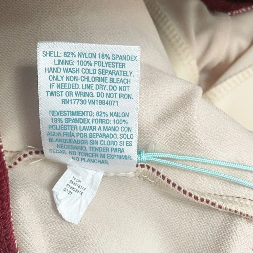 NWT Kona Sol One Piece Swimsuit Size 22W Brick Red Ruffle Strap Ruched Plus Size - Image 14