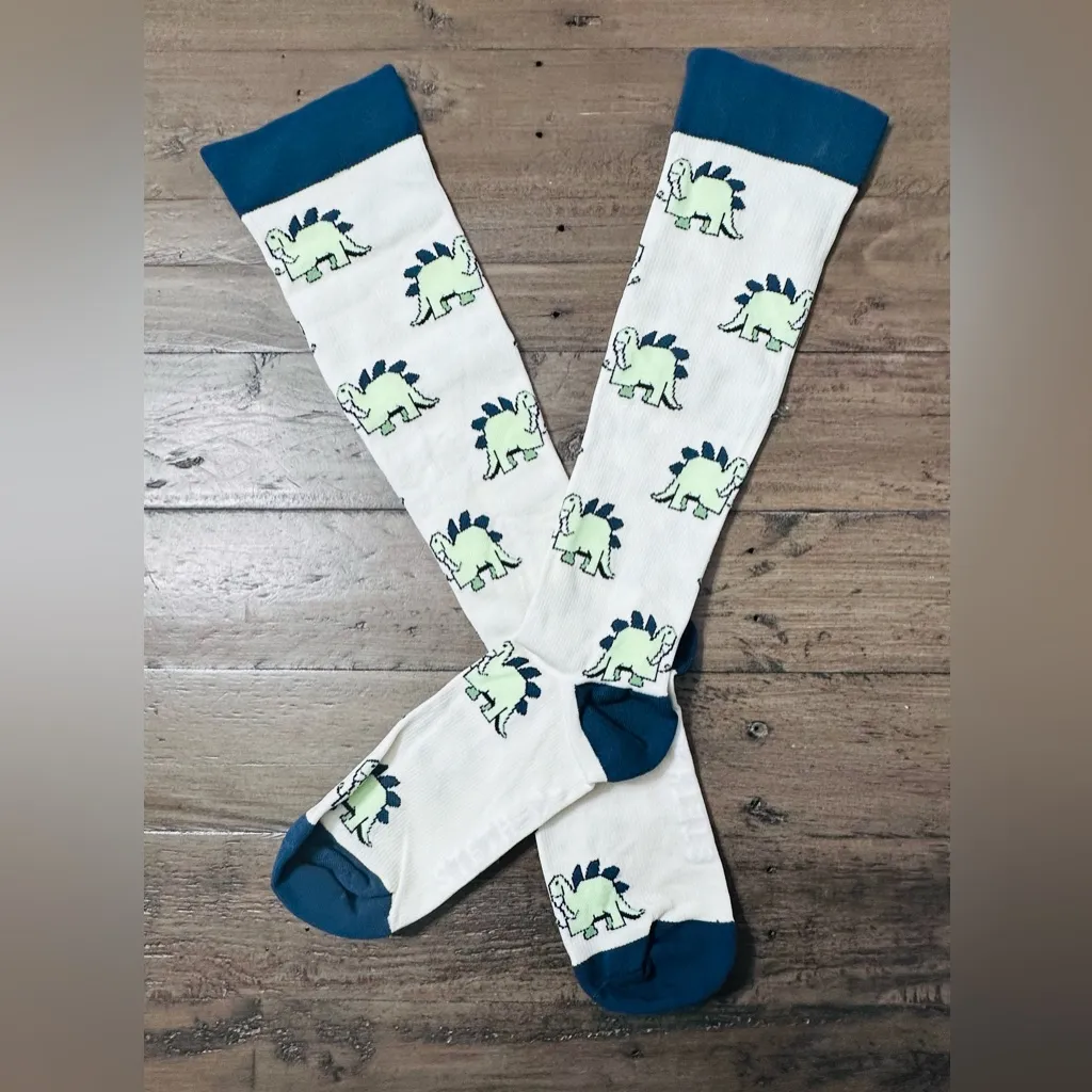 FIGS Compression Socks - Steth-O-Saurus - Navy Green - Large - Image 2