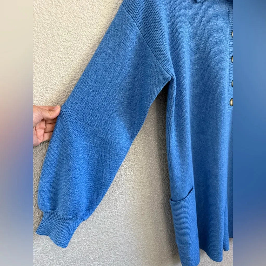 Long Sleeve Ribbed Knit Polo‎ Romper Size Large EUC - Image 3