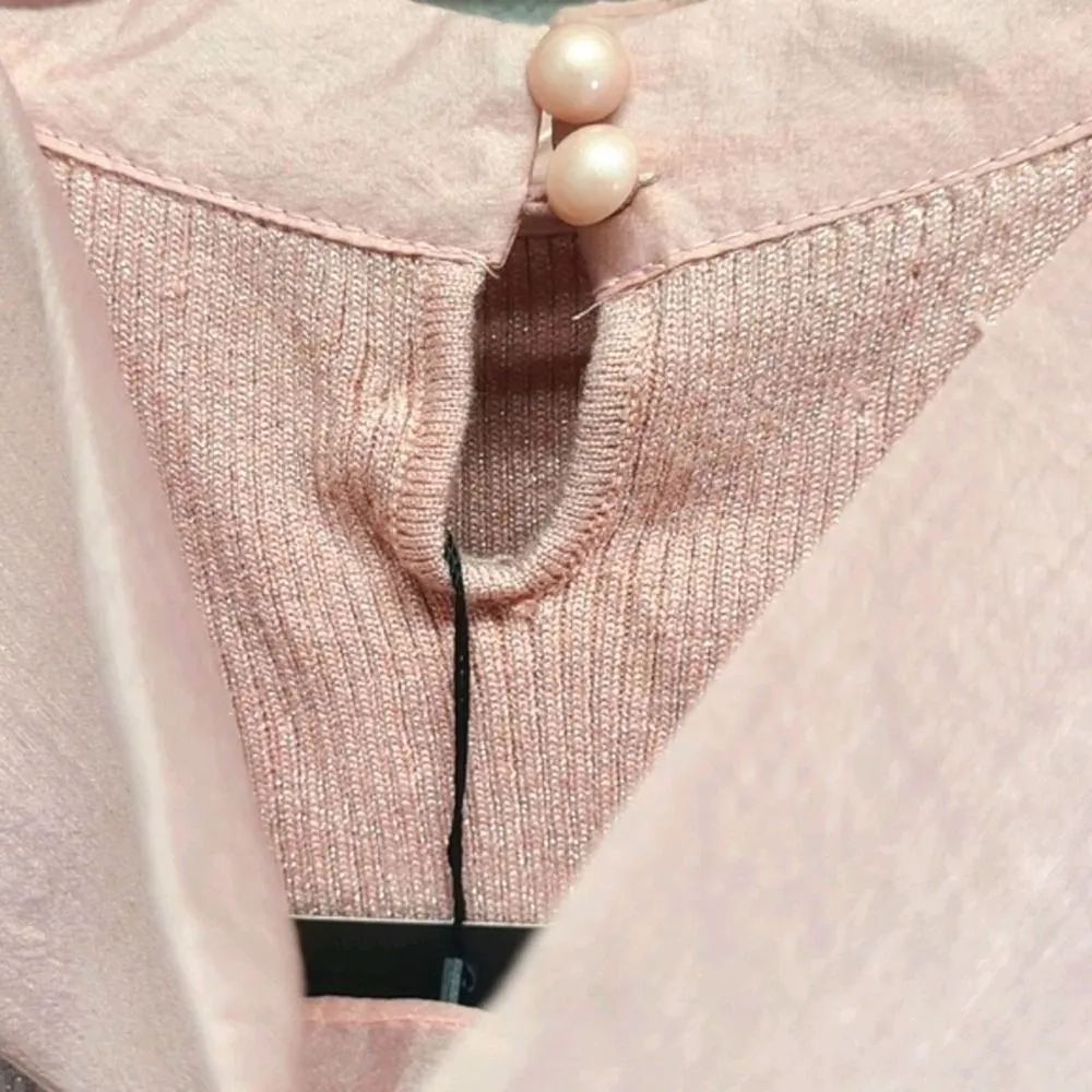 Nancy Pink Dust Sparkle Sweater Size Extra Large Bow NEW - Image 9