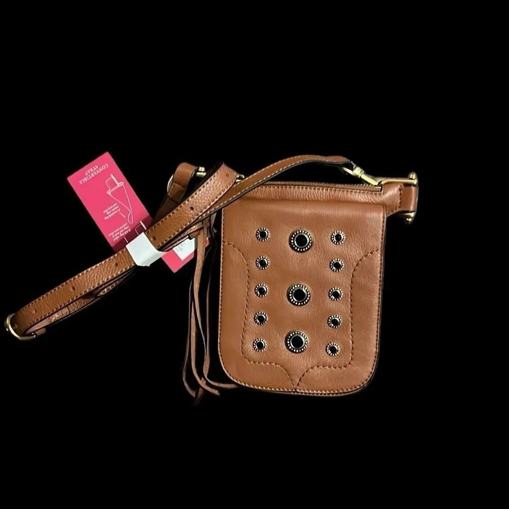 Vince Camuto Robin Convertible Studded Belt Bag in Pine Cone Color with dustbag - Image 2