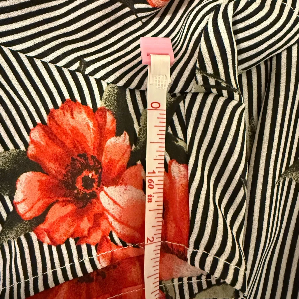 Haute Monde Floral Stripe Maxi Back Overlay Romper – Size M - Image 3