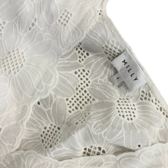 Milly Brielle Eyelet Dress in Ecru Size 6 - Image 6