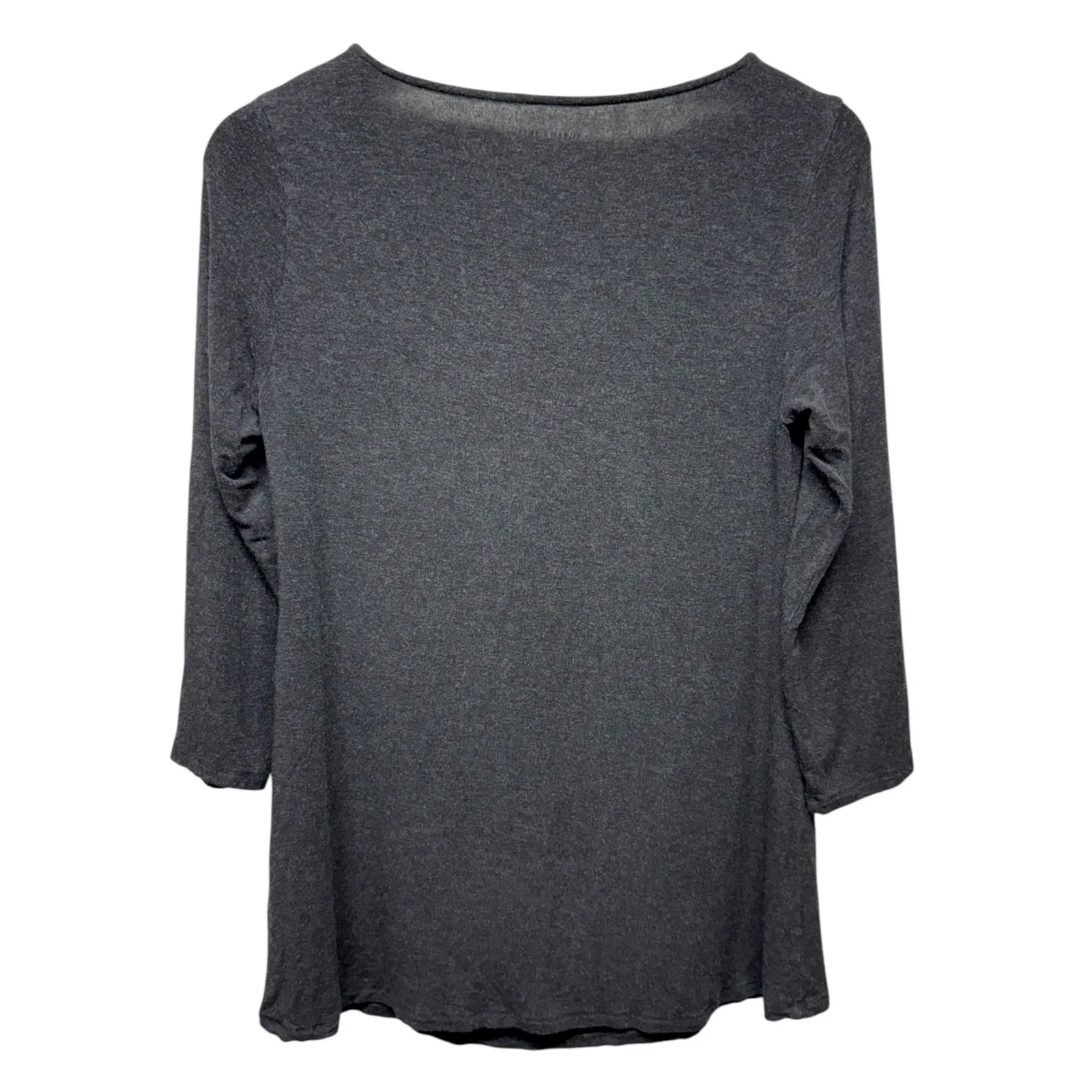 Eileen Fisher Jersey Cowl Neck 3/4 Sleeve Top Womens Sz XS Gray Stretch Viscose‎ - Image 2