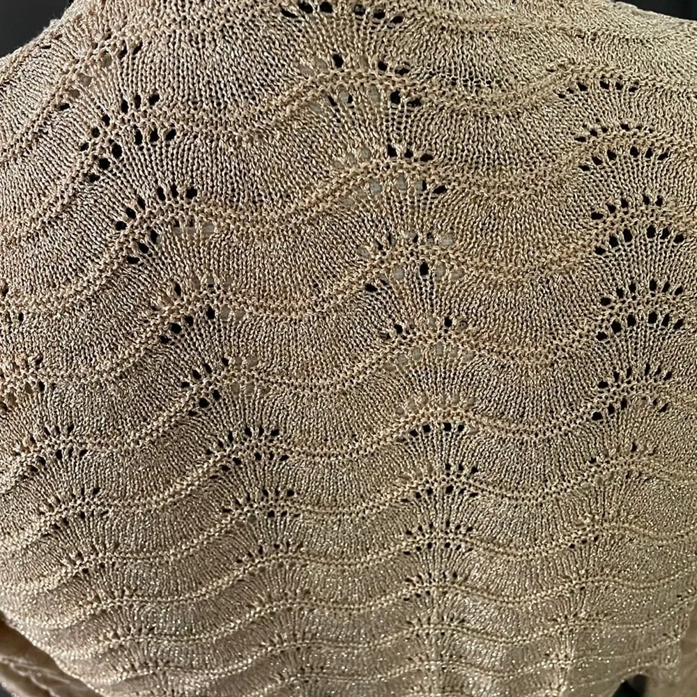 INC International Concepts Shiny Gold Color Dressy Cardigan Size Small - Image 6