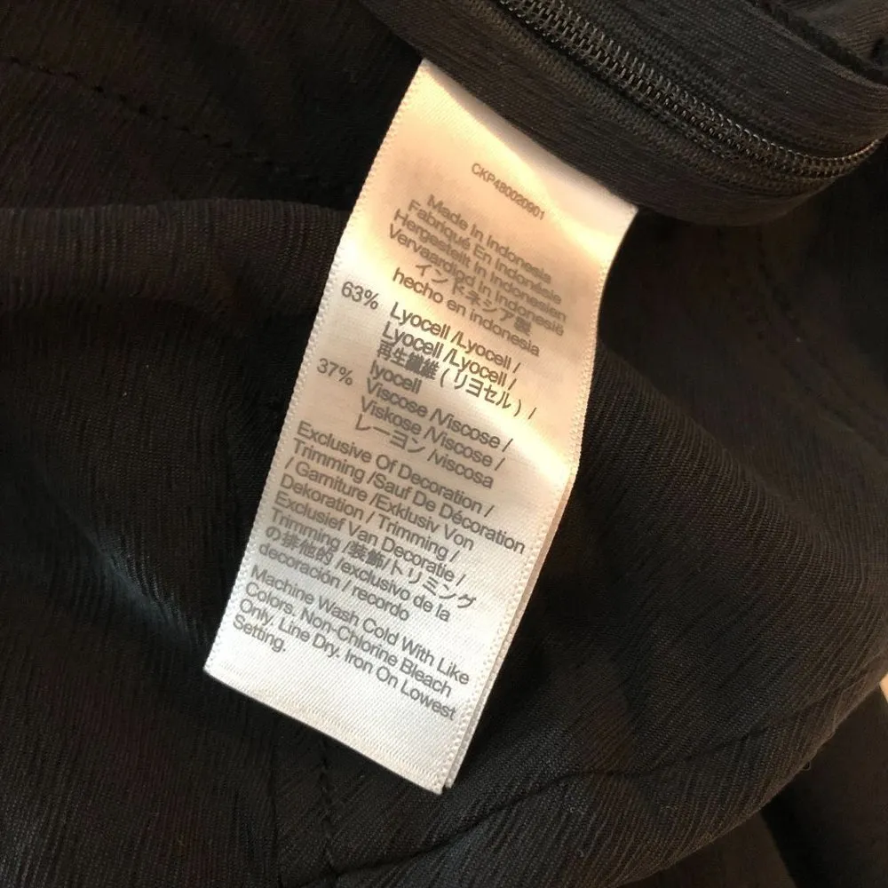 Madewell Womens Cap-Sleeve Crop Wide-Leg Jumpsuit Pockets Smocked True Black 0 - Image 6