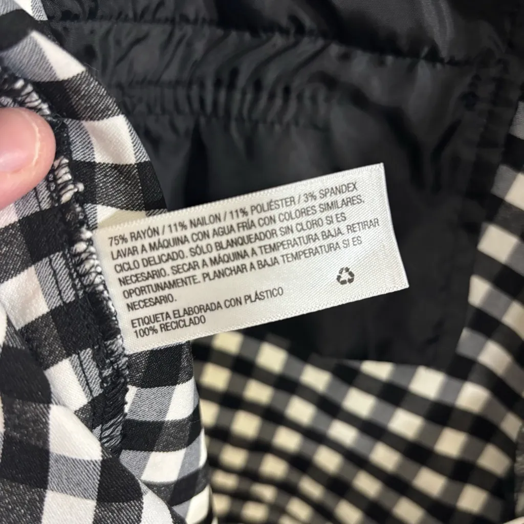 A New Day Black and White Gingham Stretch Pants Size 18 - Image 6