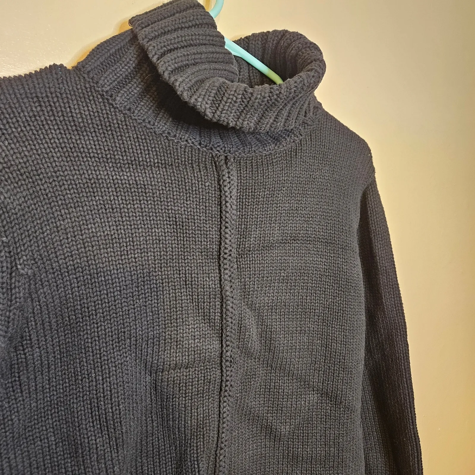 525 America Size Small Black 100% Cotton Black Sweater Thick Heavy Knit Warm - Image 9