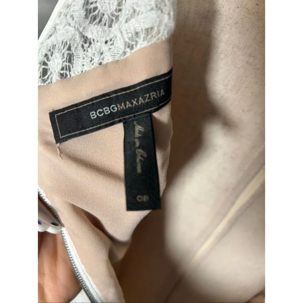 BCBGMAXAZRIA LACE ALICE SLEEVELESS SHIFT COCKTAIL DRESS VQI6Q437 SIZE 8 - Image 4