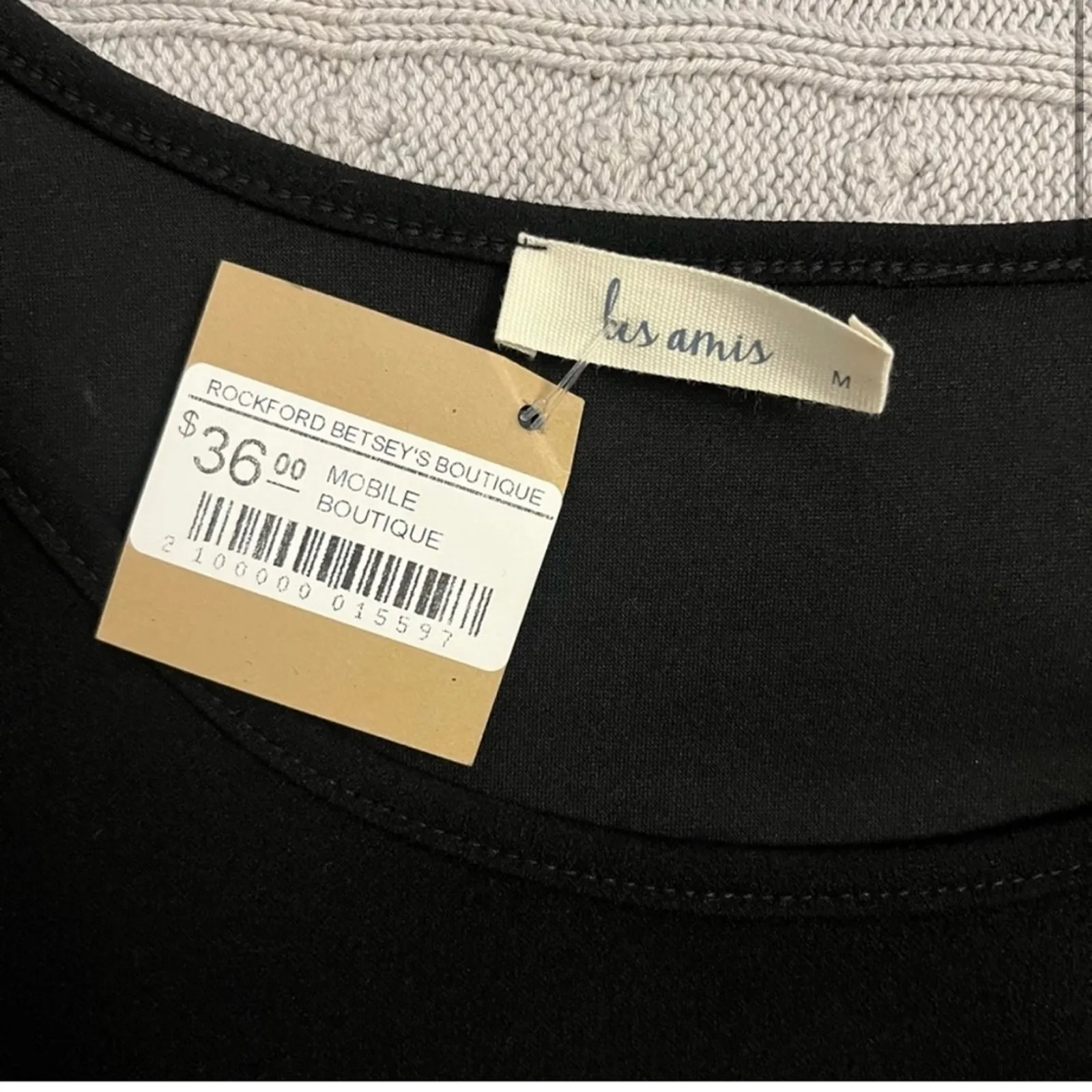 Les Amis Women's Black 3/4 Sleeve Blouse Sz M Size M - Image 3