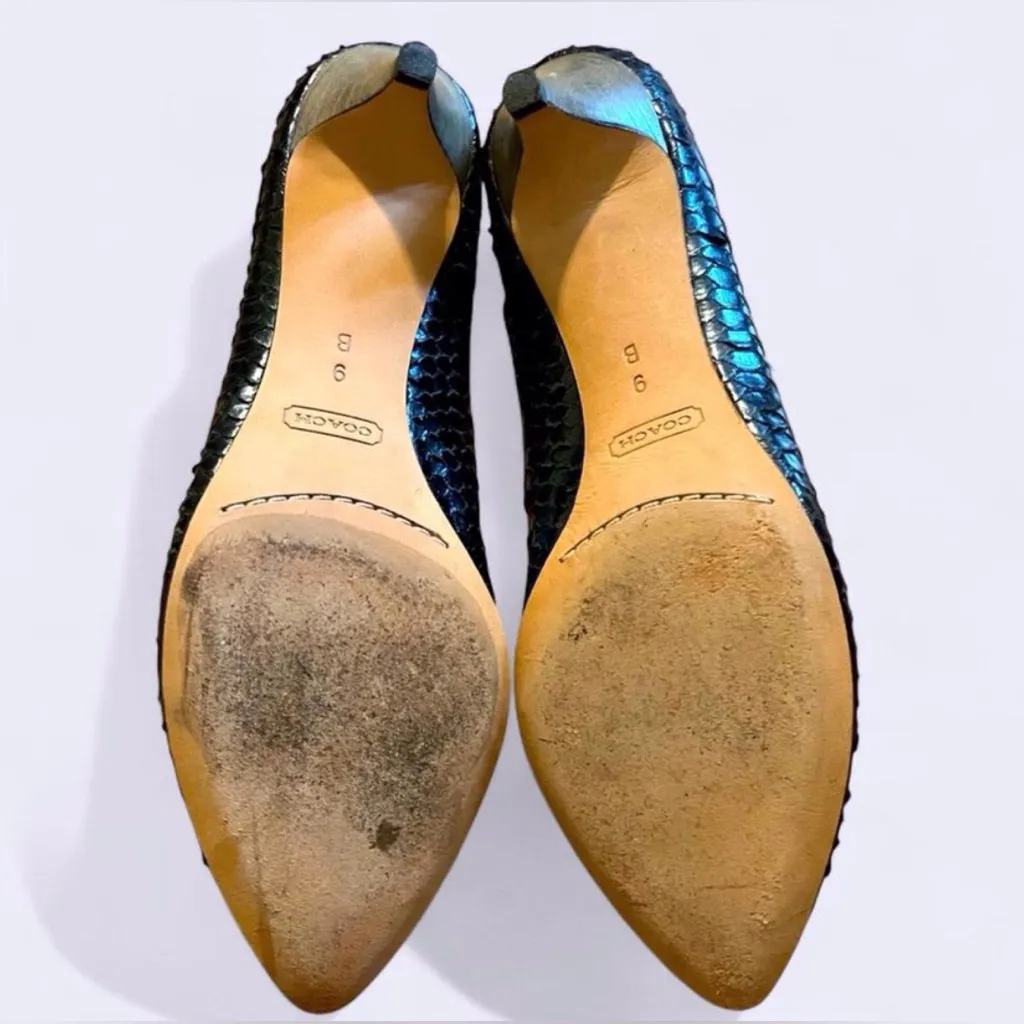 COACH snakeskin kitten heels Size 9B - Image 6