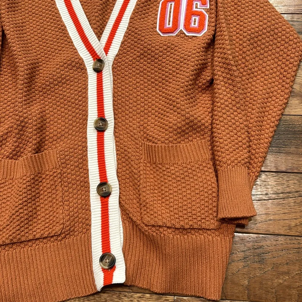 NWOT Aerie Varsity Cardigan Brown medium - Image 5