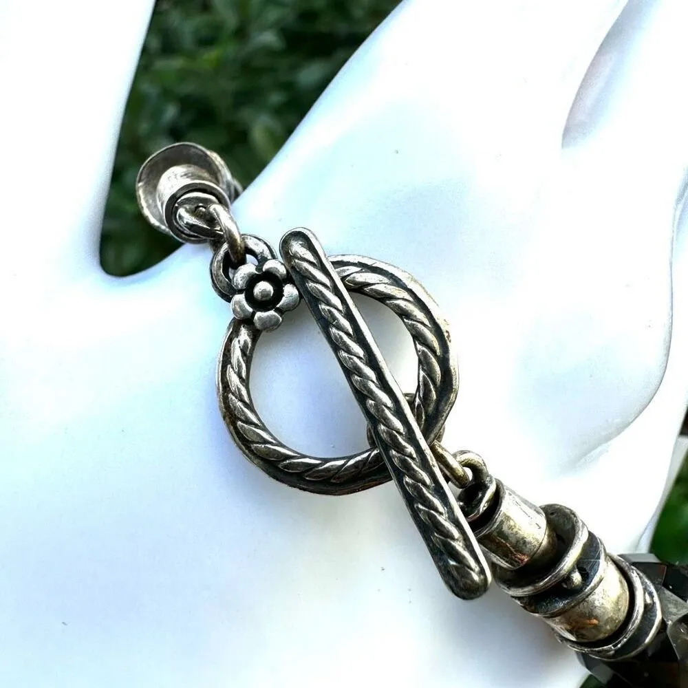 Vintage Silpada Smokey Quartz Sterling Silver Bracelet - Image 5
