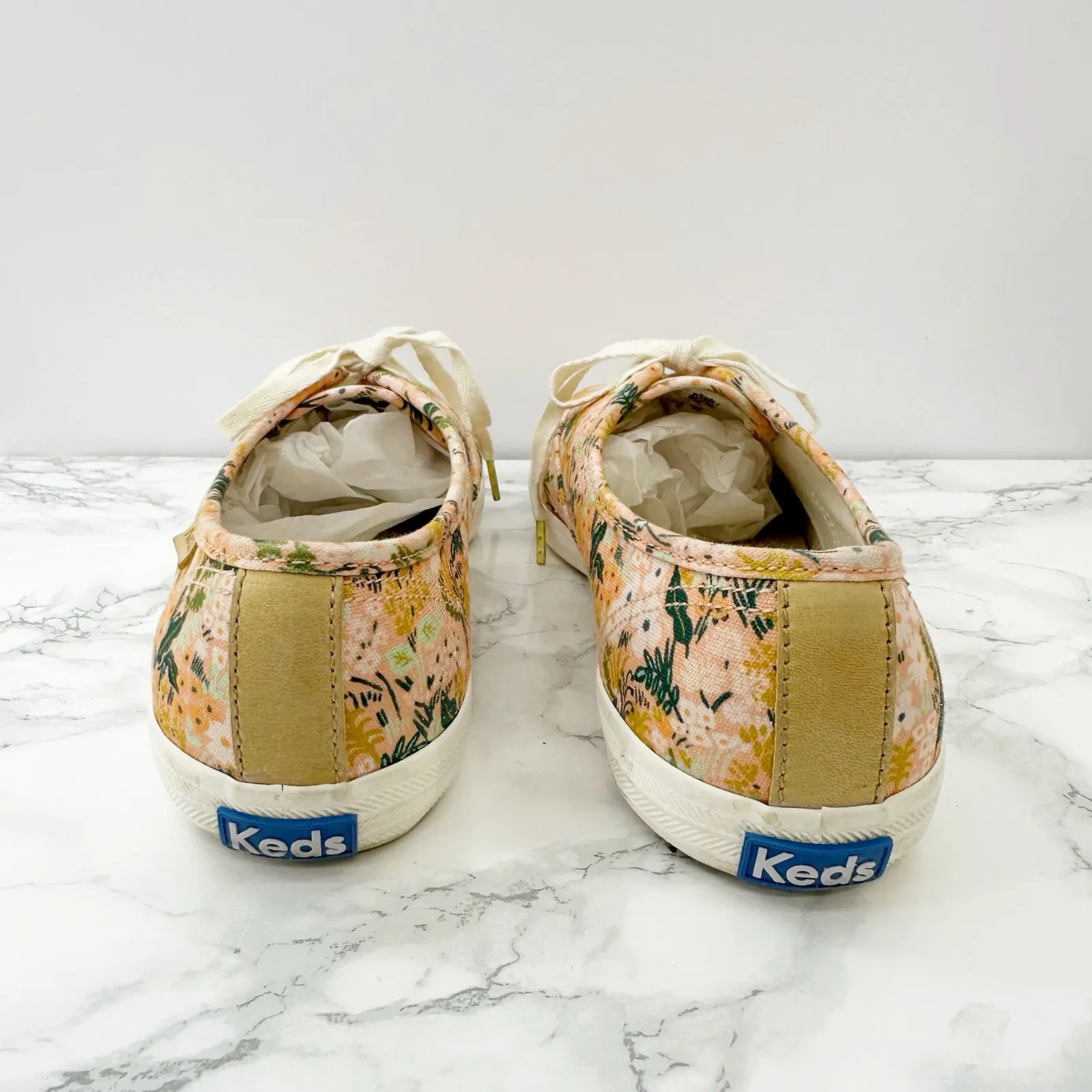 Keds x Rifle Paper Co.‎ Meadow Blush Pink Orange Floral Sneakers Size 7 - Image 3
