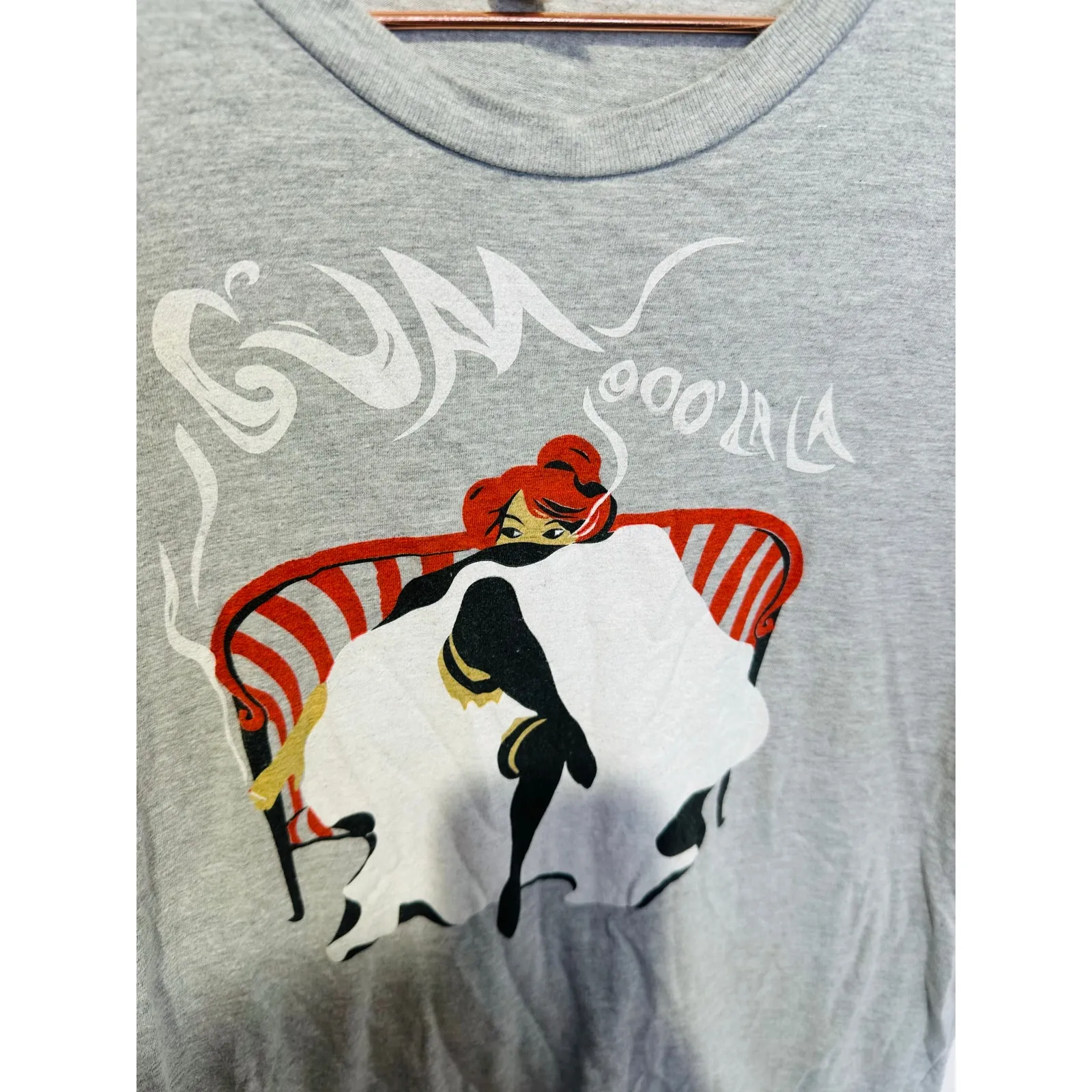 American Apparel OOO LA LA French Puffy Dress Lady Graphic Tee Size Large - Image 3