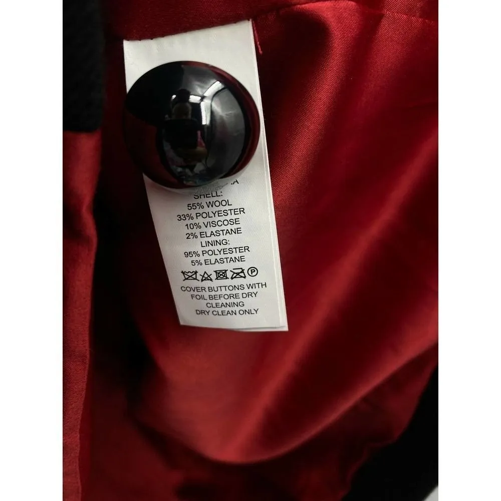 Kate‎ Spade Double Breasted Black Wool Blend Peacoat Jacket Size Small - Image 8