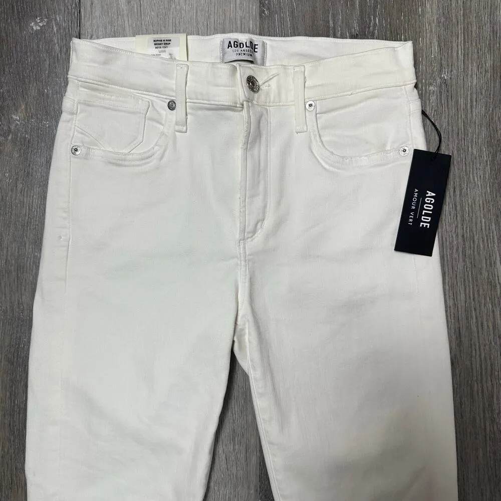 Agolde Sophie Hi Rise Skinny Crop in Lucid White NEW - Image 2