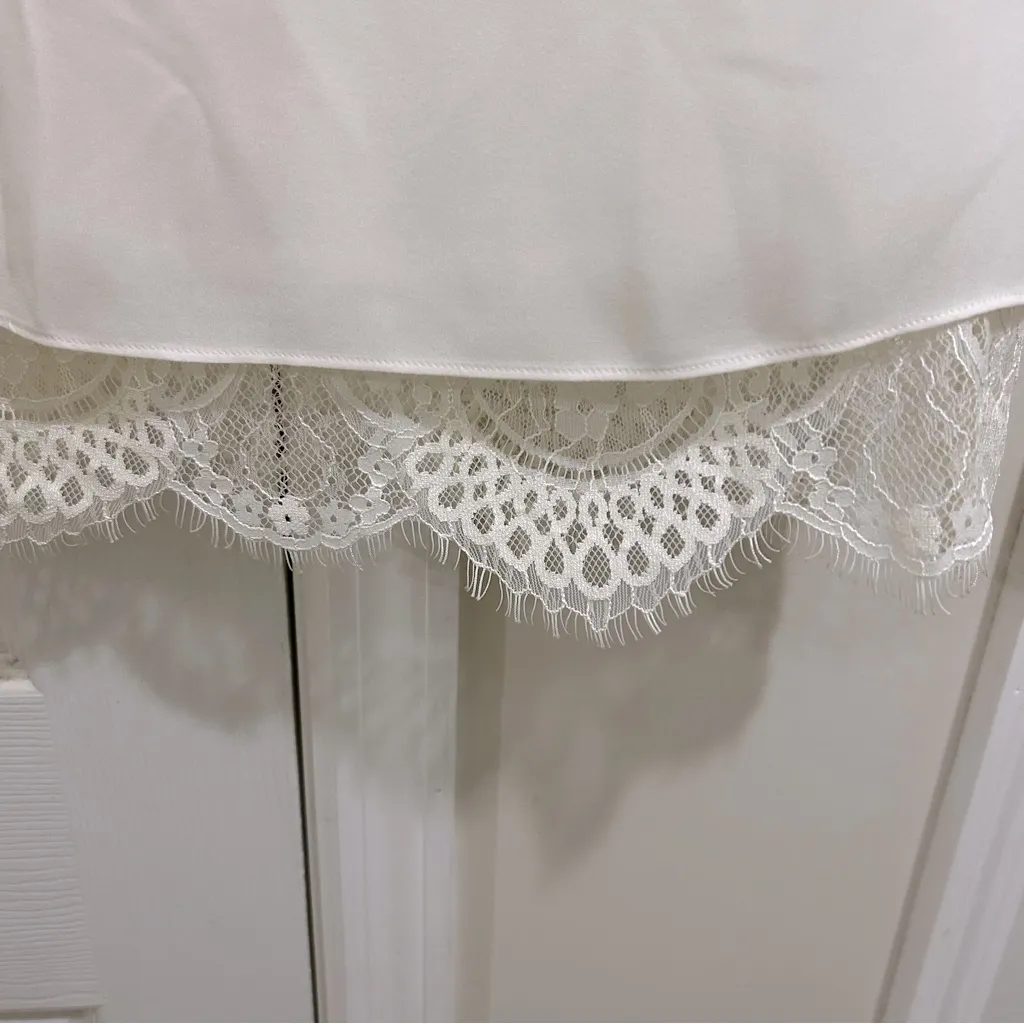 Parker Silk and Lace Ivory V-Neck Sleeveless Blouse Size XS - Image 2