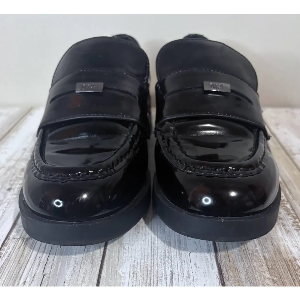 DKNY Women's Black Slip On Penny Loafer Low Chunky Heel Size 7.5M - Image 9