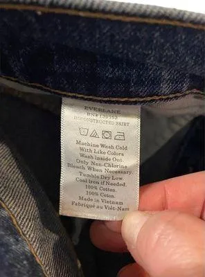 Everlane Deconstructed Denim Skirt Blue Size 25 Minimalist Quiet Luxury Bohemian - Image 4