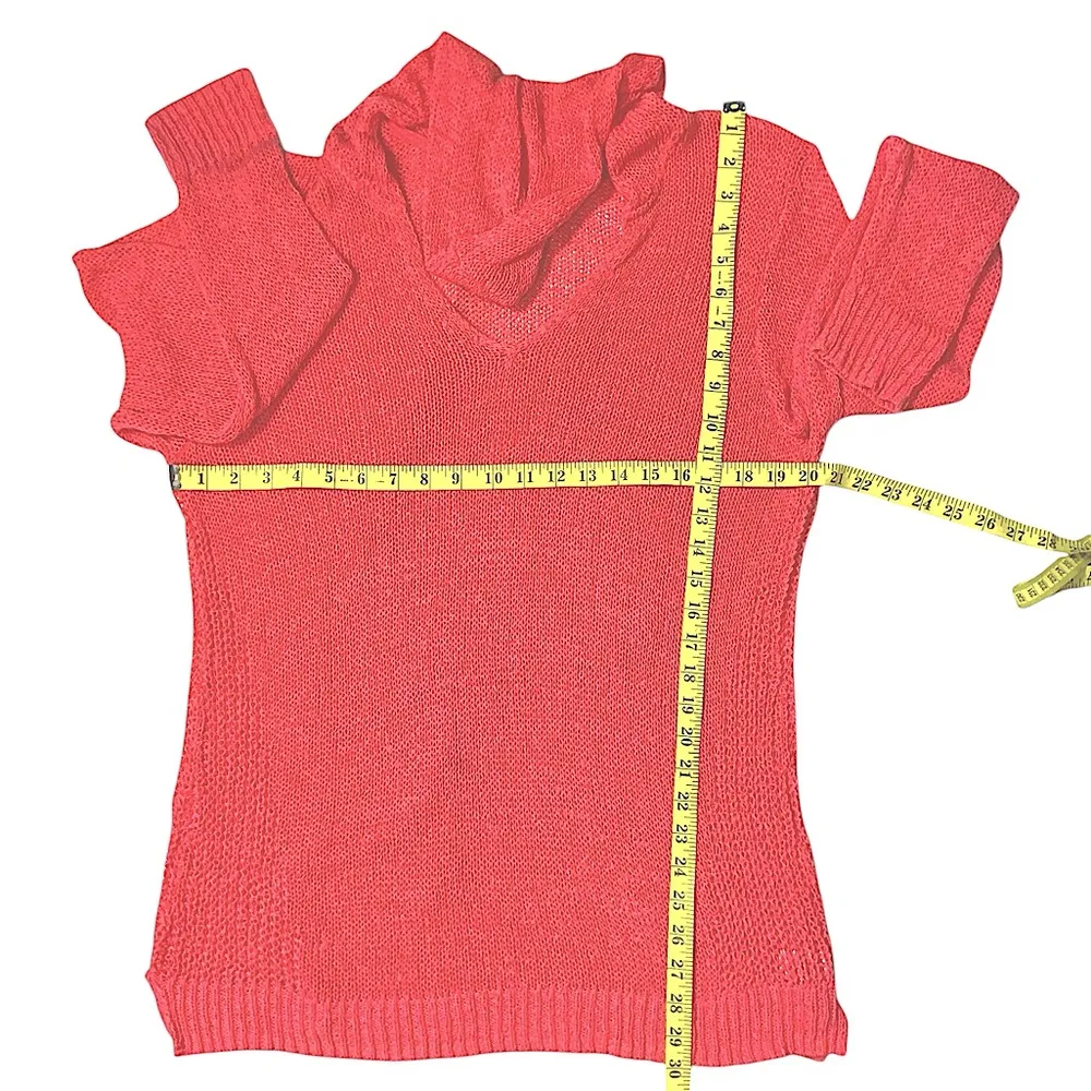 Sonoma Hoodie Sweater Loose Knit Long Peach Coral Peach Pink Womens XL - Image 3