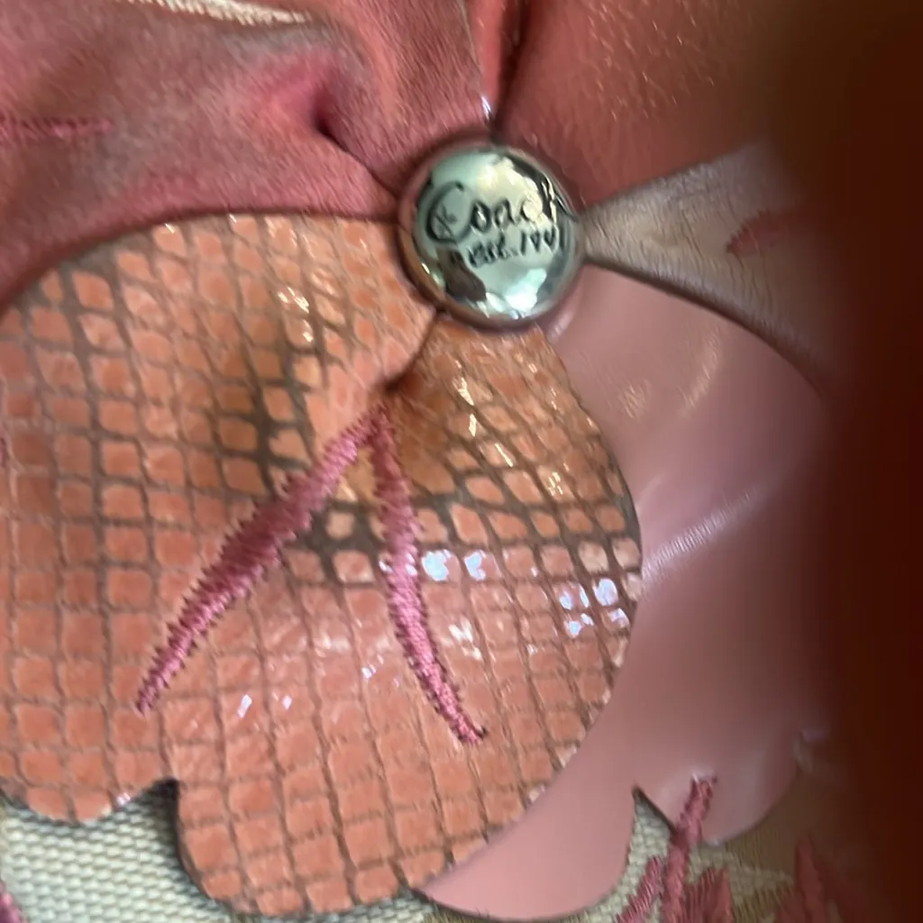 Coach Signature Floral Tote Bag Handbag - Image 7