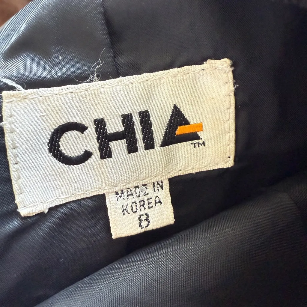 CHIA sz 8 black VTG‎ suede leather retro mini skirt - Image 6