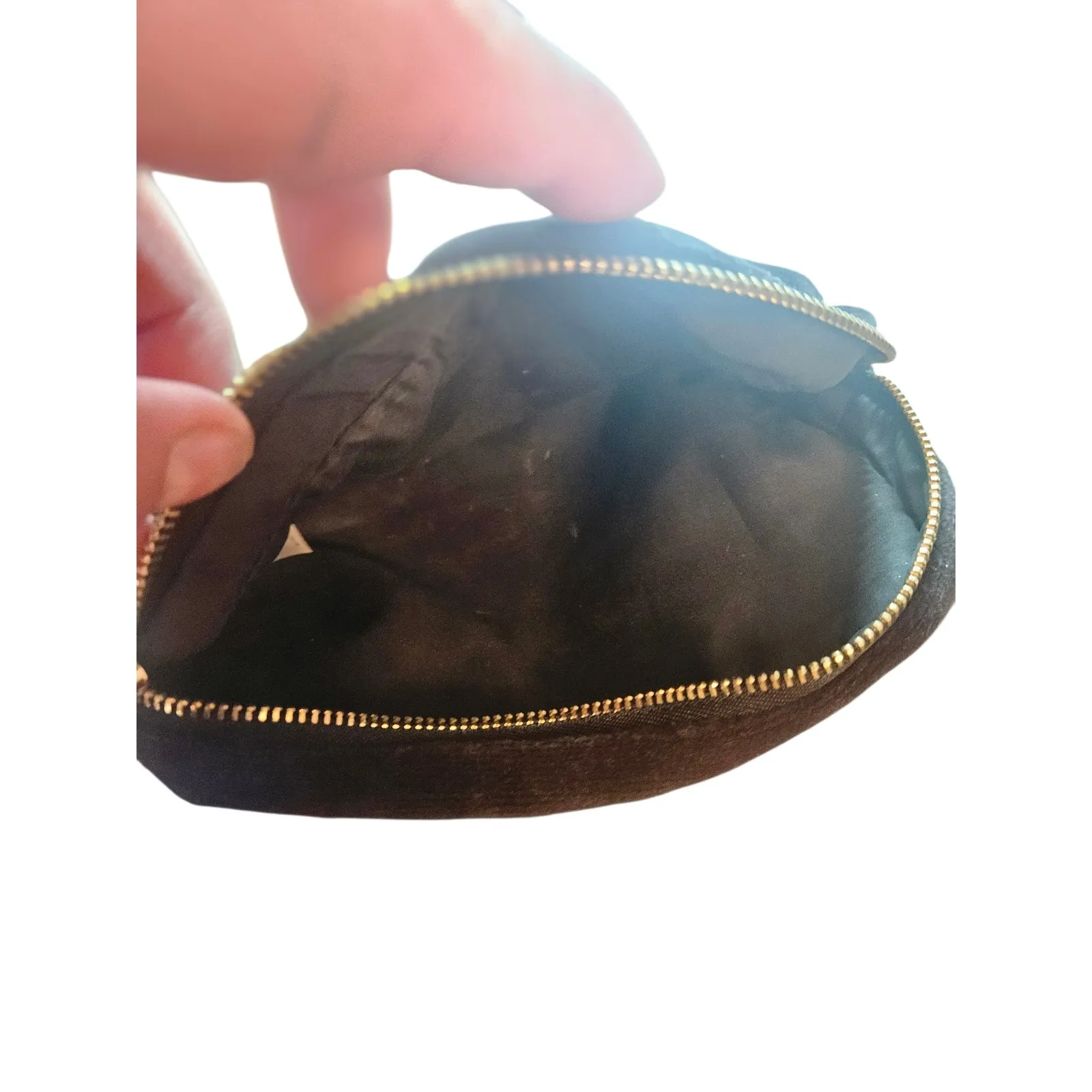 Juicy Couture Black Velour Makeup Bag Pouch Cosmetic Organizer Gold Zipper - Image 5