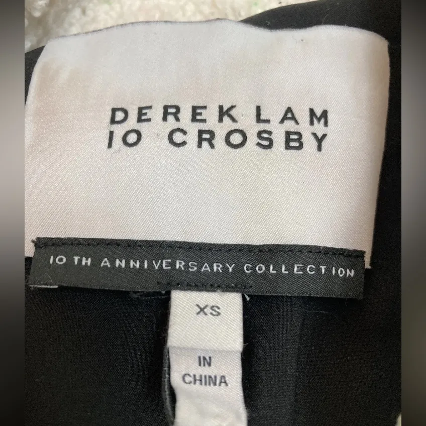 DEREK LAM 10 CROSBY Hayden Quilted Womens Jacket XS Patchwork Faux Fur Coat $795 - Image 6