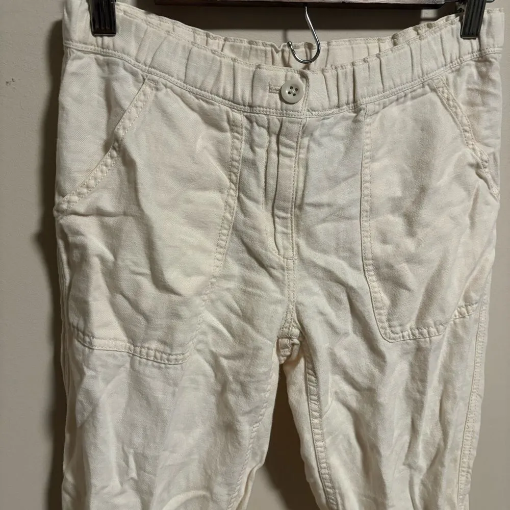 J. Crew Linen Cotton Pant in Sunwashed Sand- Size 4 - Image 3