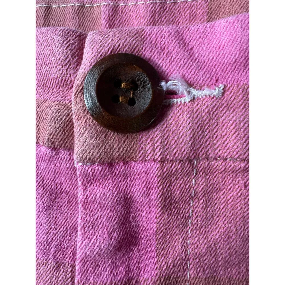 Collectif Vintage retro pink plaid high waisted pants size small - Image 3