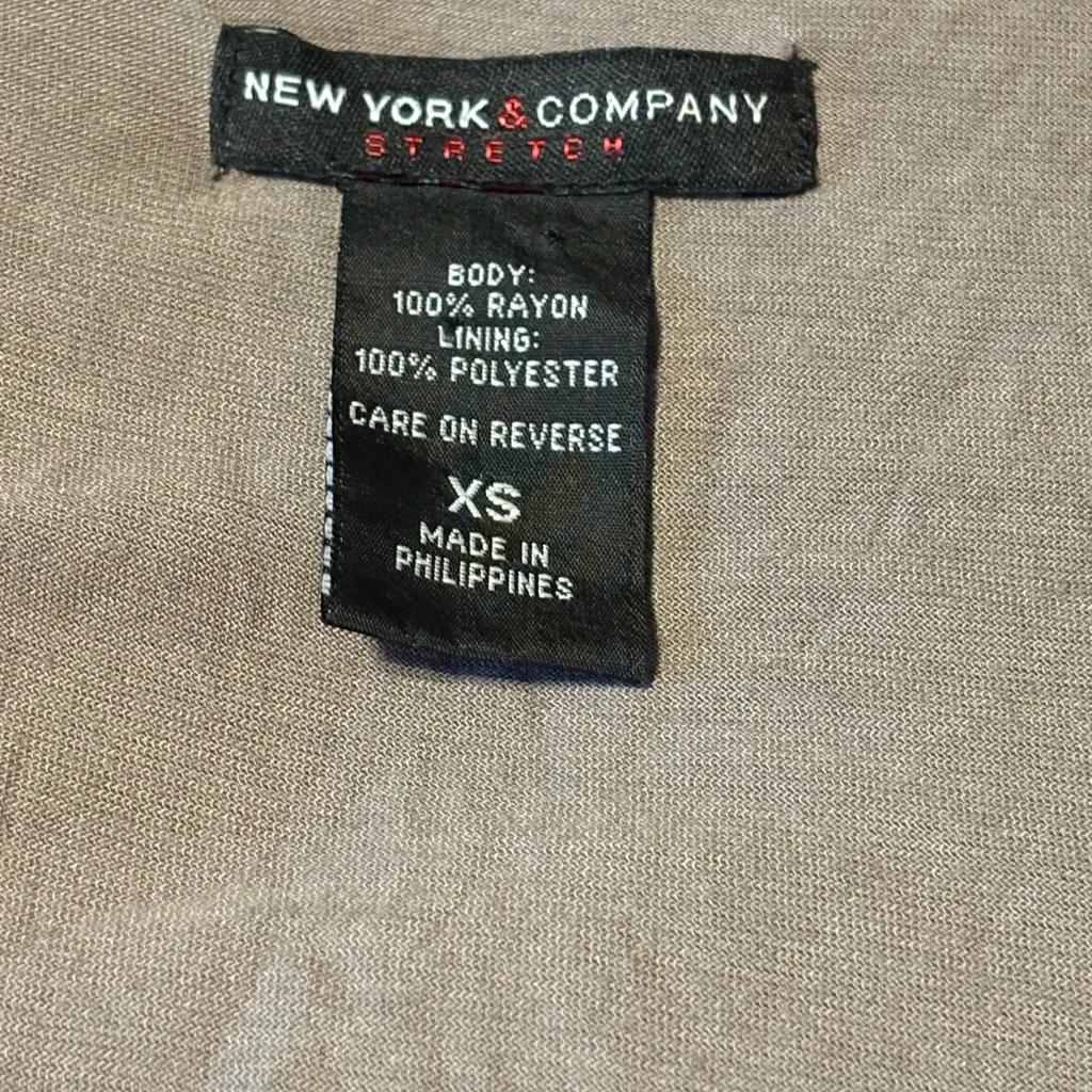 NY & Co Sleeveless Tank Dress Cocktail Club Wear Tiered Ruffle Asymmetrical Sexy Tan Size XS - Image 7