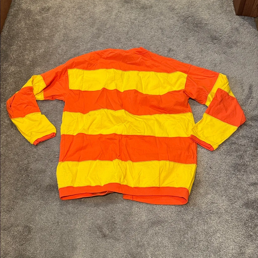 Optimal Orange/Yellow Button Down Cardigan SIZE L Orange Size L - Image 5